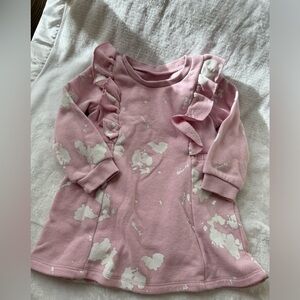 Grayson Mini Sweat-shirt dress 18mo Lilac Pink and white splatter paint print